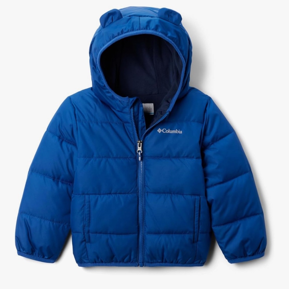 Columbia Bright Blue Puffer Jacket with Hood (Tiny Bear Jacket)